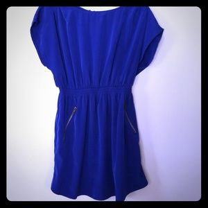 Royal Blue Dress w/Zipper Accents